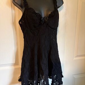 Black Lace Chemise Slip